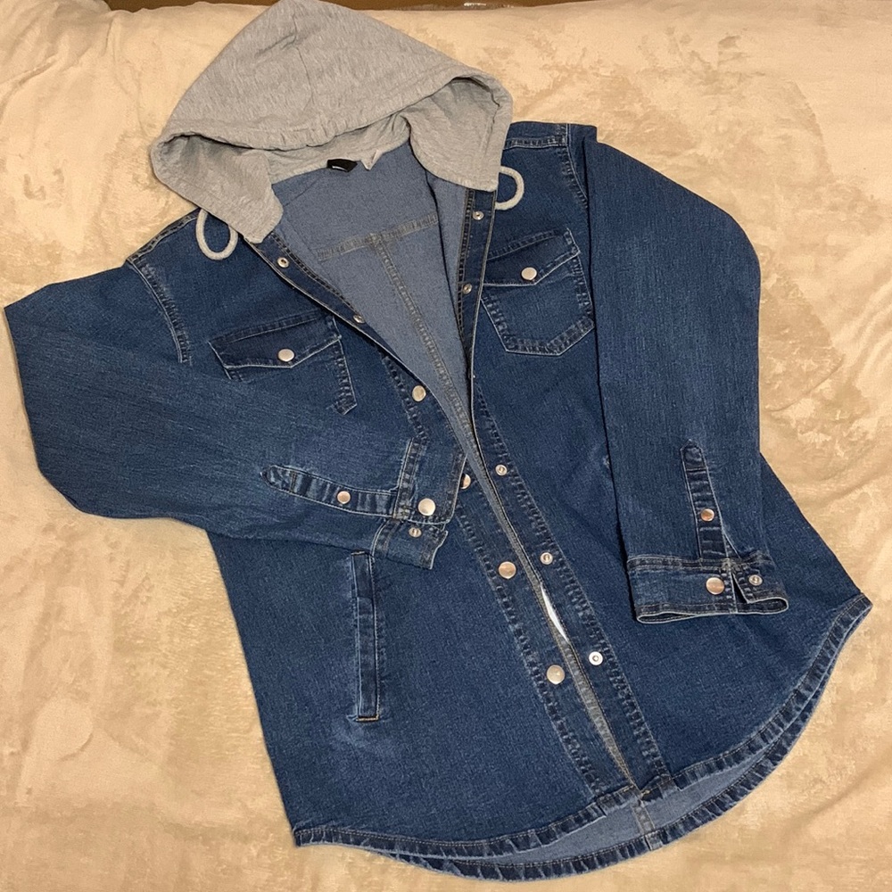 Denim Jacket w/ Gray Hood